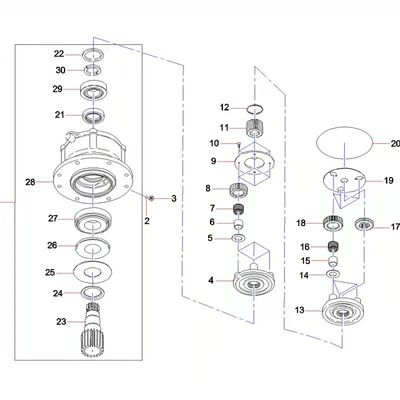 пригонка SY75 SY135 SY60 PCR-5B-30A собрания шестерни уменьшения 60015194 11323287-1