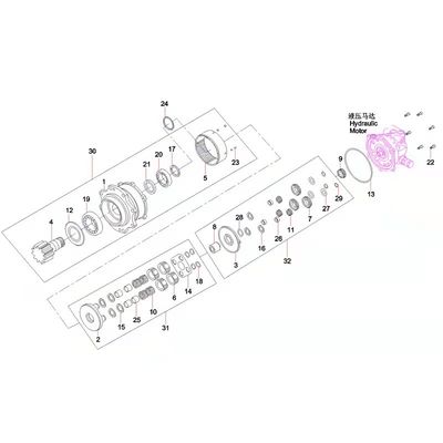 Части мотора качания B229900005731, экскаватор качания мотора SY50 SY60 SY65 SY65